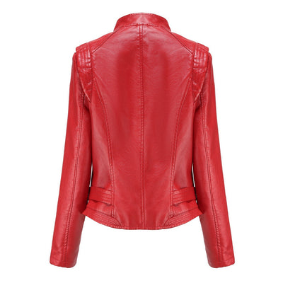Women Vegan Leather Coat - Slim-fit Leather Jacket for Women - Bagbagsitter