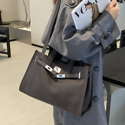 Genuine Leather Crossbody Bag with Locker Design and Large Capacity 3 in 1 Fashion Women Anti-Theft Backpack