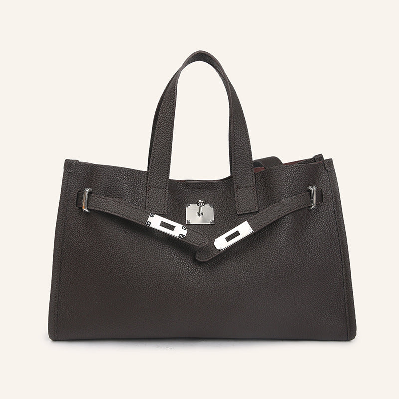 Genuine Leather Crossbody Bag with Locker Design and Large Capacity Ebony Colors 3 in 1 Fashion Women Anti-Theft Backpack