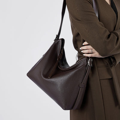 Genuine Leather Shoulder Bag - Versatile Underarm and Messenger Bag 3 in 1 Fashion Women Anti-Theft Backpack