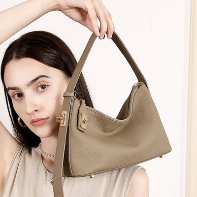 Genuine Leather Shoulder Tote Bag for Stylish Daily Use 3 in 1 Fashion Women Anti-Theft Backpack