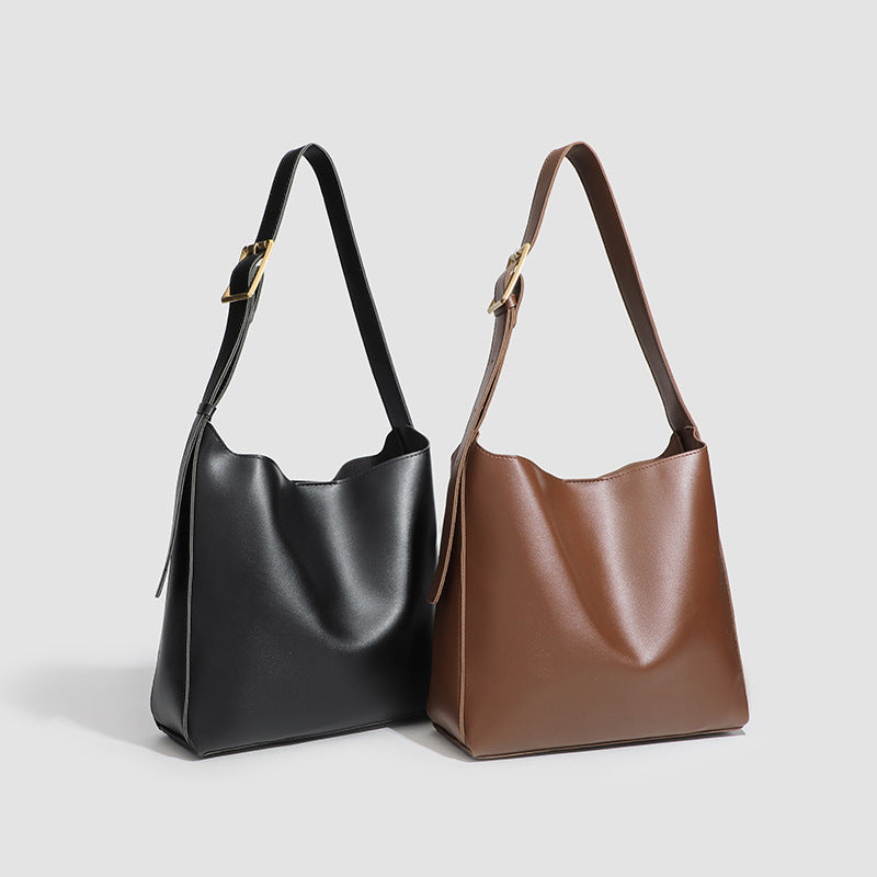 Vegan Leather Bucket Bag - Maillard Crossbody and Shoulder Bag 3 in 1 Fashion Women Anti-Theft Backpack