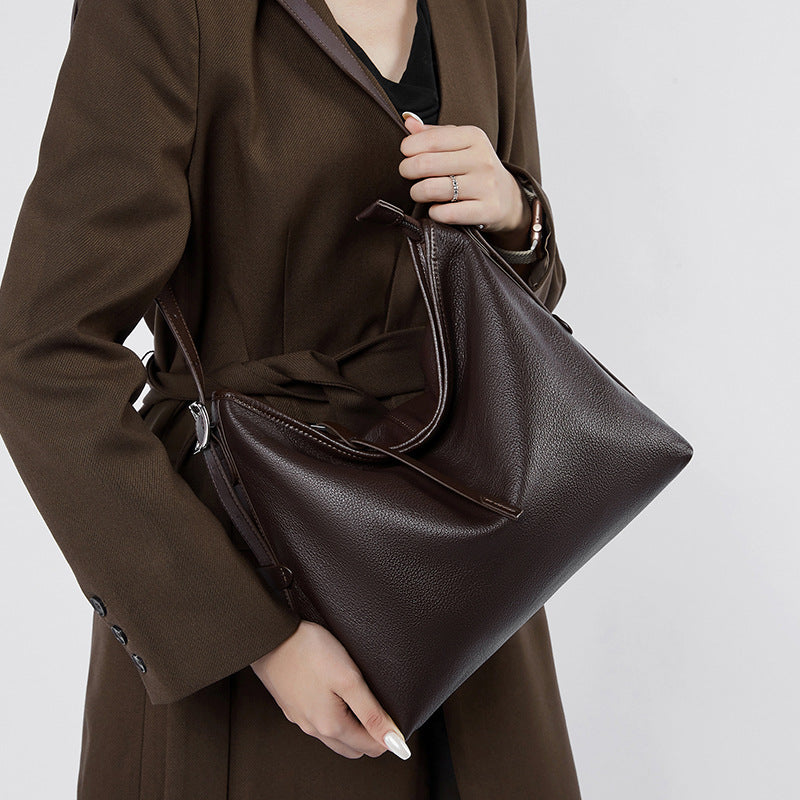 Genuine Leather Shoulder Bag - Versatile Underarm and Messenger Bag 3 in 1 Fashion Women Anti-Theft Backpack