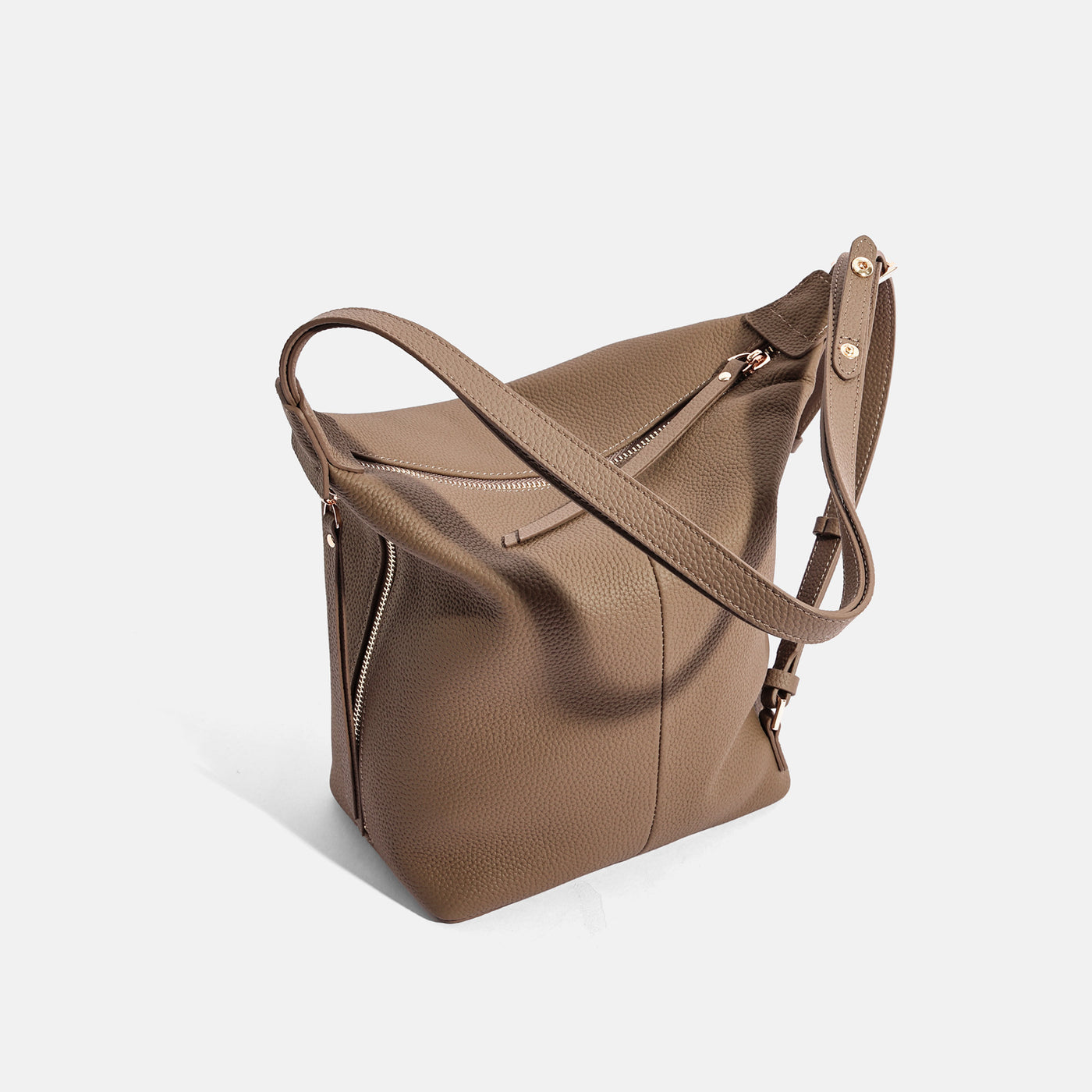 Genuine Leather Underarm Bag Cowhide Large-capacity Bucket Bag Backpack Versatile Bag