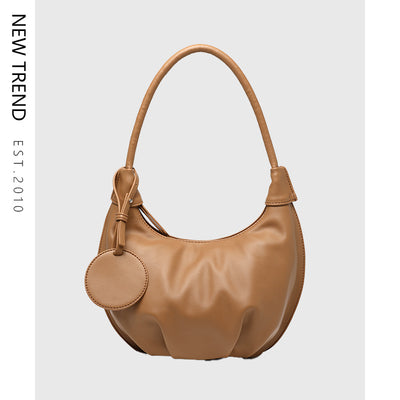 Vegan Leather Portable Underarm Bag Versatile Shoulder Dumpling Bag