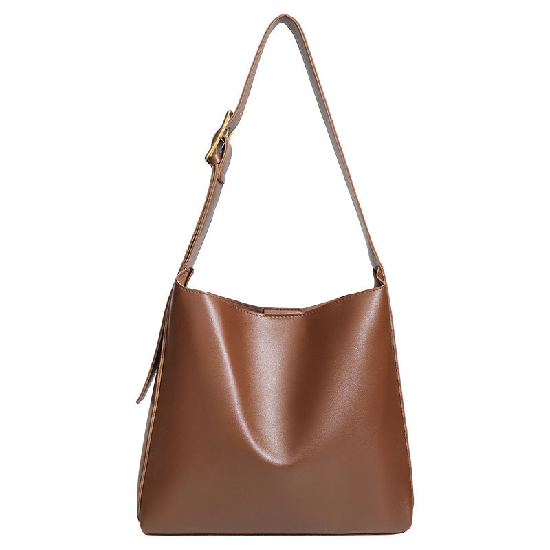 Vegan Leather Bucket Bag - Maillard Crossbody and Shoulder Bag 3 in 1 Fashion Women Anti-Theft Backpack