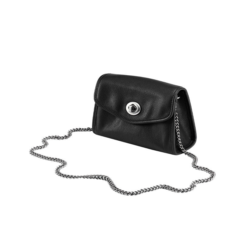 Genuine Leather Crossbody Bag - Stylish Envelope Package Chain Small Messenger Shoulder Bag Black 3 in 1 Fashion Women Anti-Theft Backpack