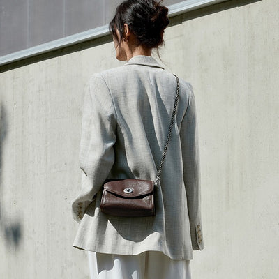 Genuine Leather Crossbody Bag - Stylish Envelope Package Chain Small Messenger Shoulder Bag 3 in 1 Fashion Women Anti-Theft Backpack