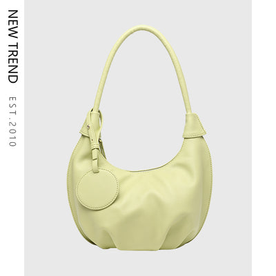 Vegan Leather Portable Underarm Bag Versatile Shoulder Dumpling Bag