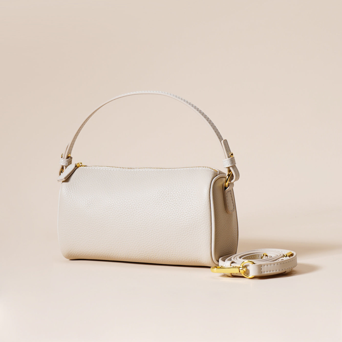Genuine Leather Crossbody Bag - Cowhide Underarm Bag for Minimalist Style Milkshake White 19X10X8cm 3 in 1 Fashion Women Anti-Theft Backpack
