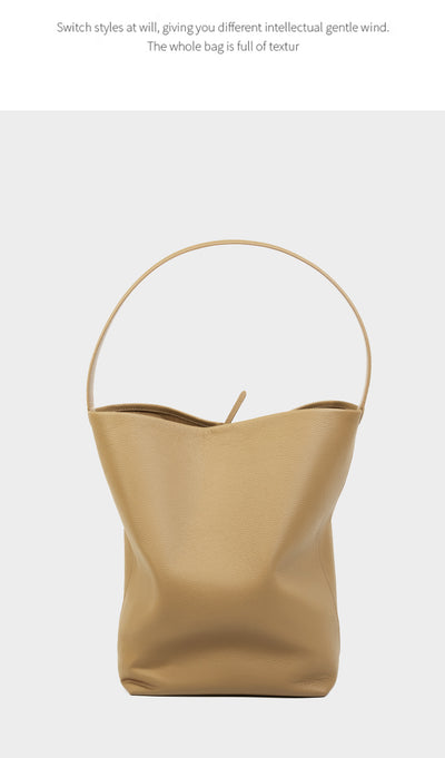 Genuine Leather Large Capacity One-shoulder Bucket Bag