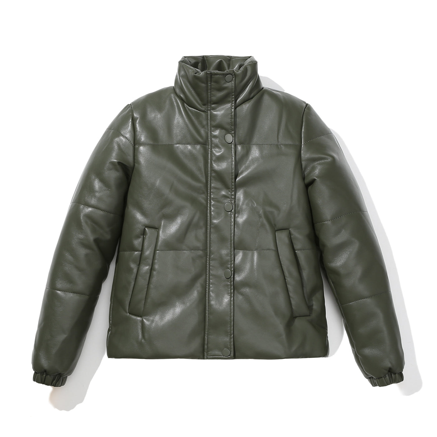 Vegan Leather Coat Thickened Cotton-padded Jacket