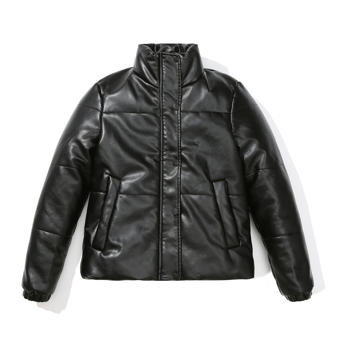 Vegan Leather Coat Thickened Cotton-padded Jacket