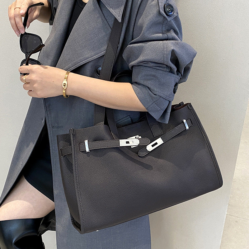 Genuine Leather Crossbody Bag with Locker Design and Large Capacity 3 in 1 Fashion Women Anti-Theft Backpack