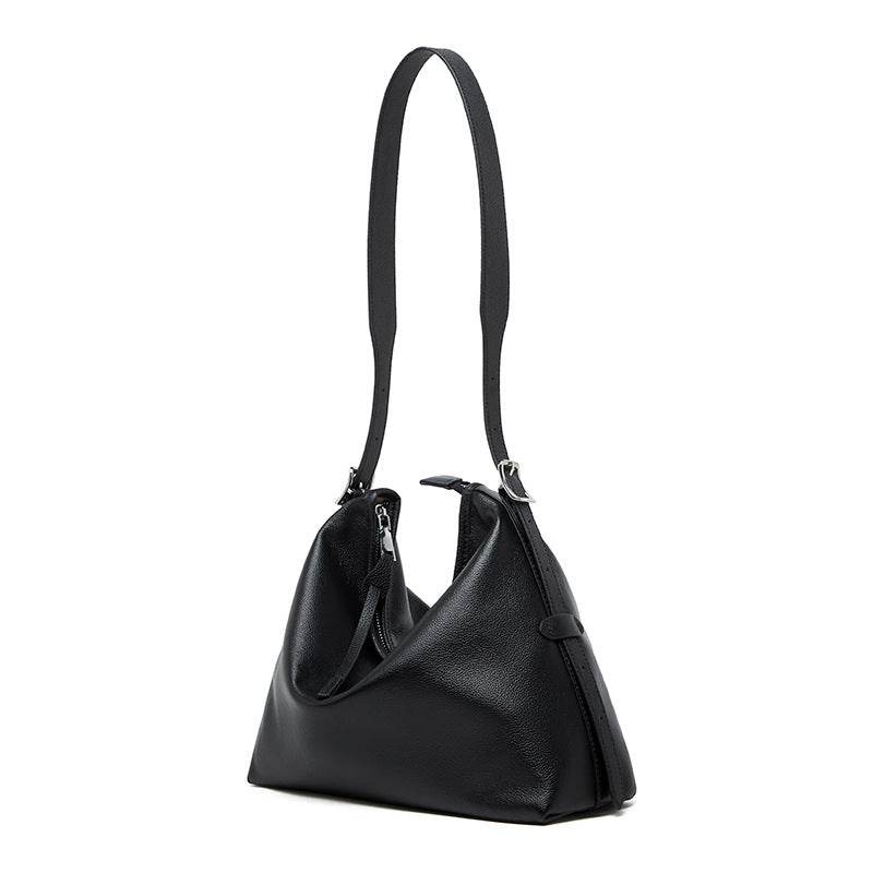 Genuine Leather Shoulder Bag - Versatile Underarm and Messenger Bag Black 3 in 1 Fashion Women Anti-Theft Backpack