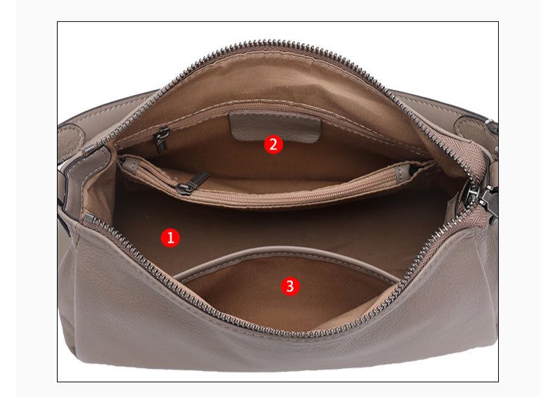 Genuine Leather Shoulder Bag Tote Bag Crossbody Bag  Versatile Handbag