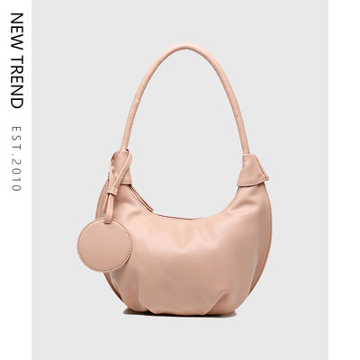 Vegan Leather Portable Underarm Bag Versatile Shoulder Dumpling Bag
