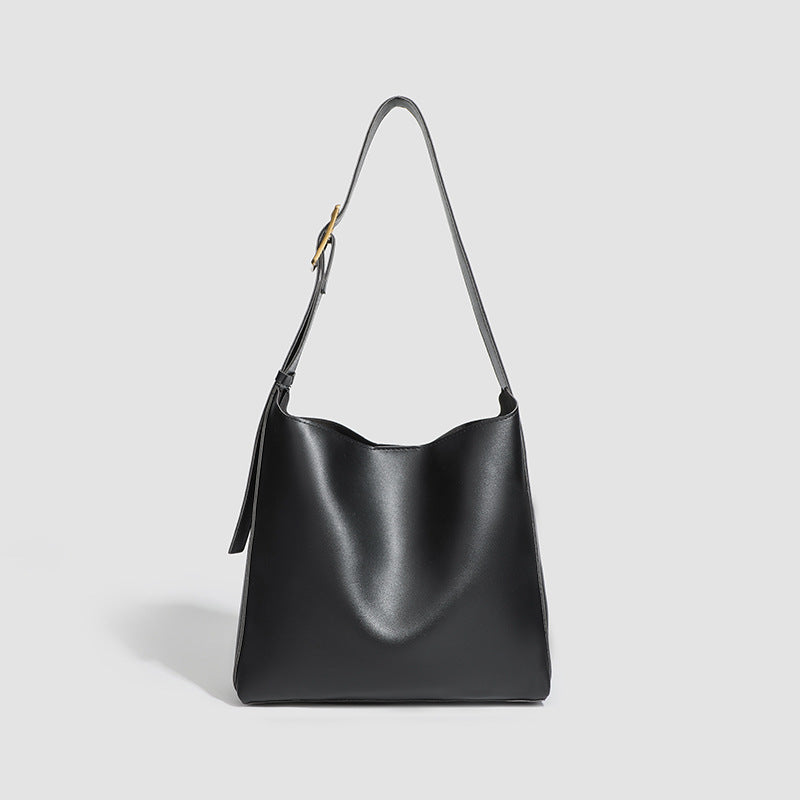 Vegan Leather Bucket Bag - Maillard Crossbody and Shoulder Bag Black 3 in 1 Fashion Women Anti-Theft Backpack