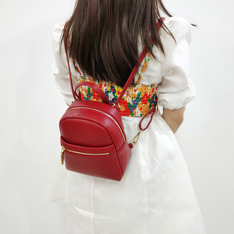 Vegan Leather Versatile Large Capacity Mini Backpack