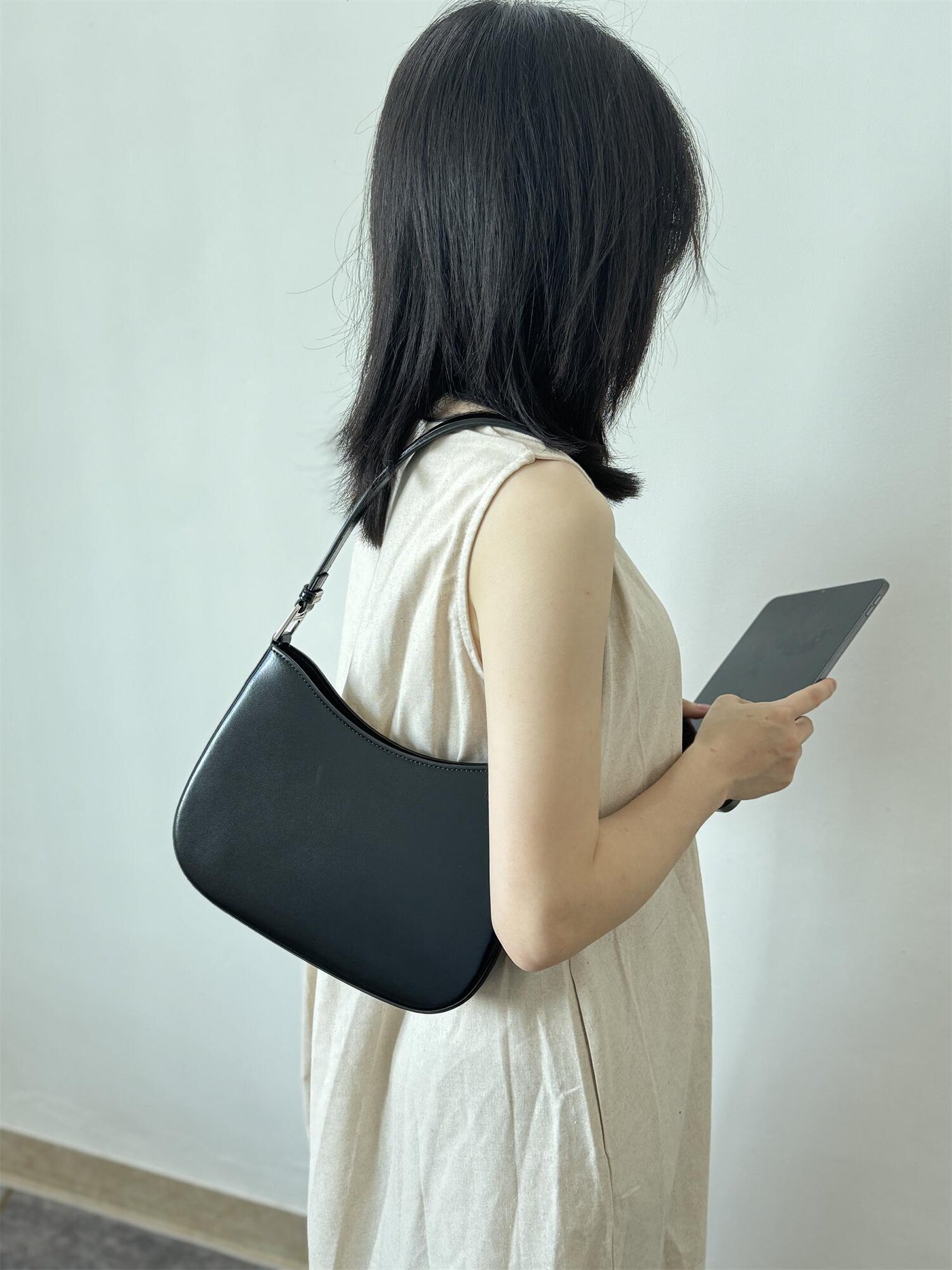 Genuine Leather Underarm Shoulder Bag