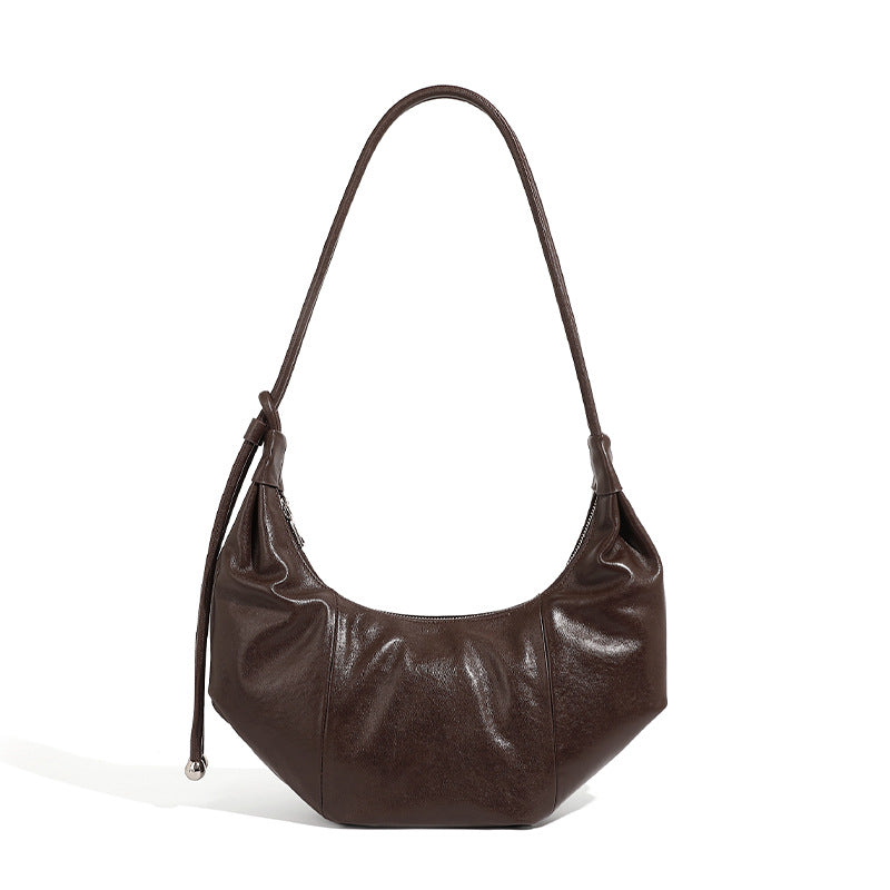 Genuine Leather Croissant Bag | Stylish Shoulder and Crossbody Design 3 in 1 Fashion Women Anti-Theft Backpack