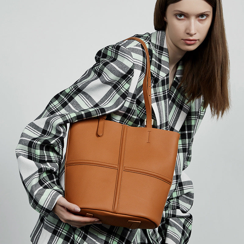 Genuine Leather Crossbody Bag - Portable Shoulder Bag 3 in 1 Fashion Women Anti-Theft Backpack