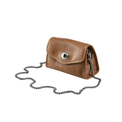 Genuine Leather Crossbody Bag - Stylish Envelope Package Chain Small Messenger Shoulder Bag Elephant Gray 3 in 1 Fashion Women Anti-Theft Backpack