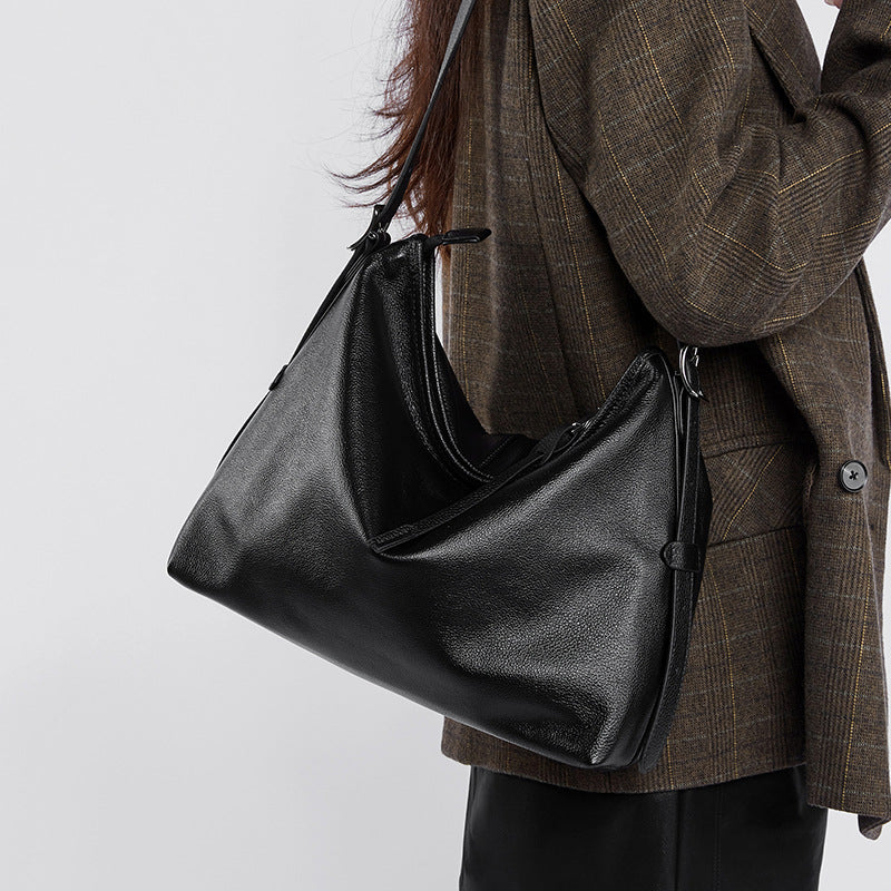 Genuine Leather Shoulder Bag - Versatile Underarm and Messenger Bag 3 in 1 Fashion Women Anti-Theft Backpack