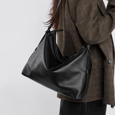 Genuine Leather Shoulder Bag - Versatile Underarm and Messenger Bag 3 in 1 Fashion Women Anti-Theft Backpack