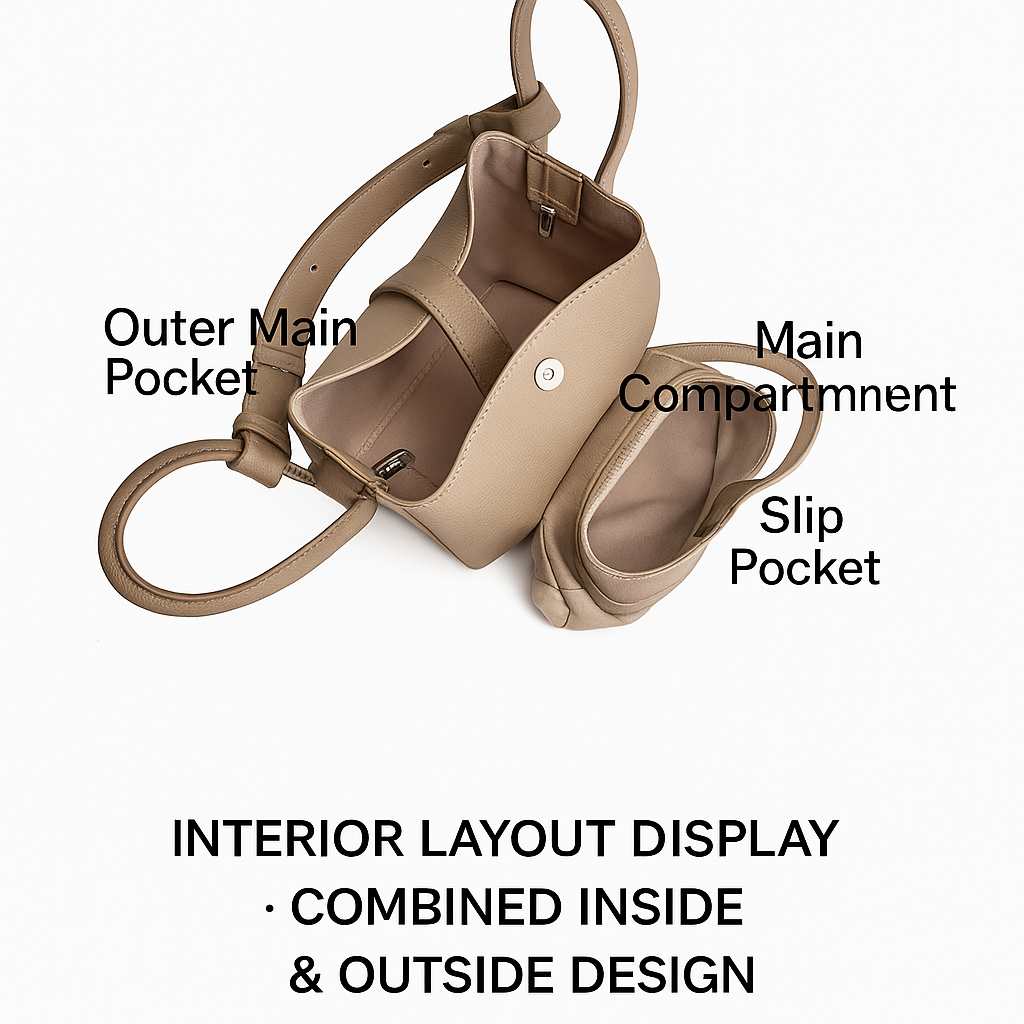 Genuine Leather Vegetable Basket Bag Bucket Bag Shoulder Bag Crossbody Tote Bag
