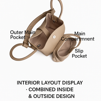 Genuine Leather Vegetable Basket Bag Bucket Bag Shoulder Bag Crossbody Tote Bag