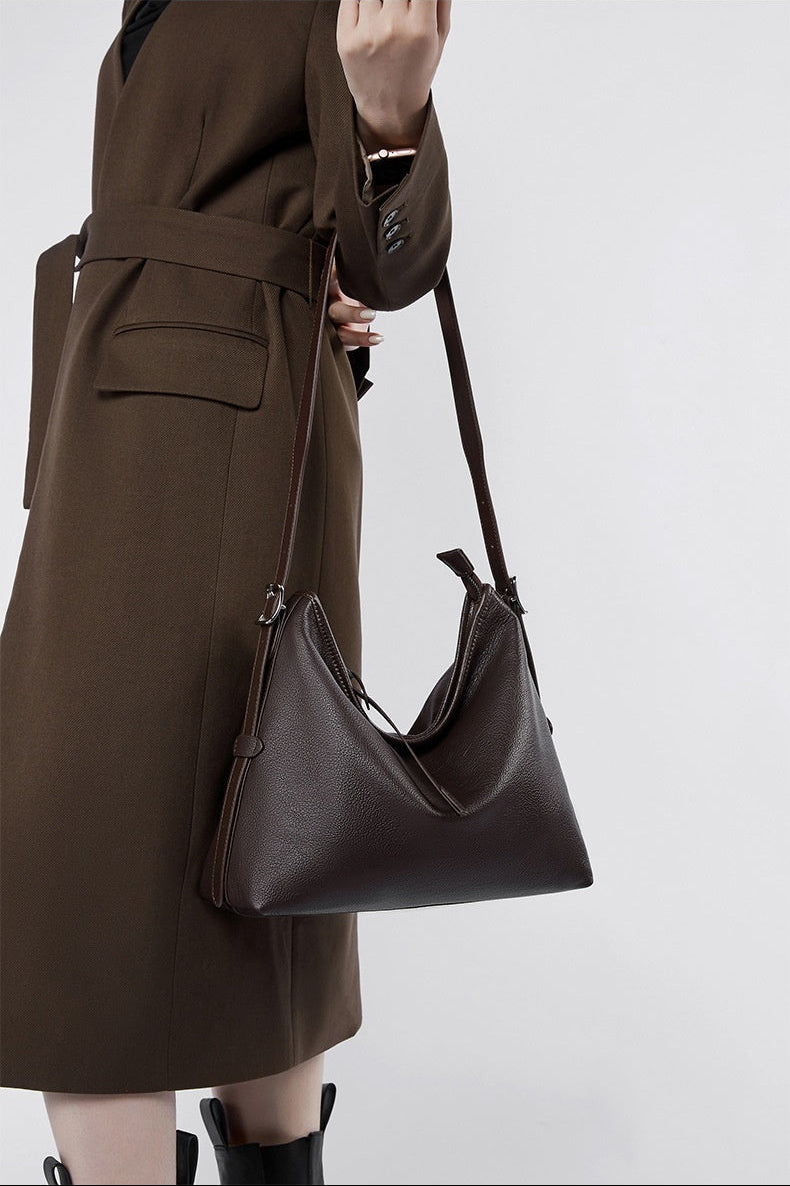 Genuine Leather Shoulder Bag - Versatile Underarm and Messenger Bag 3 in 1 Fashion Women Anti-Theft Backpack