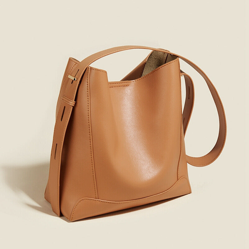 Women's Leather Crossbody Bag - Stylish & Versatile Genuine Leather Shoulder Handbag Cocoa brown 3 in 1 Fashion Women Anti-Theft Backpack