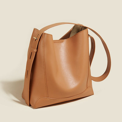 Women's Leather Crossbody Bag - Stylish & Versatile Genuine Leather Shoulder Handbag Cocoa brown 3 in 1 Fashion Women Anti-Theft Backpack