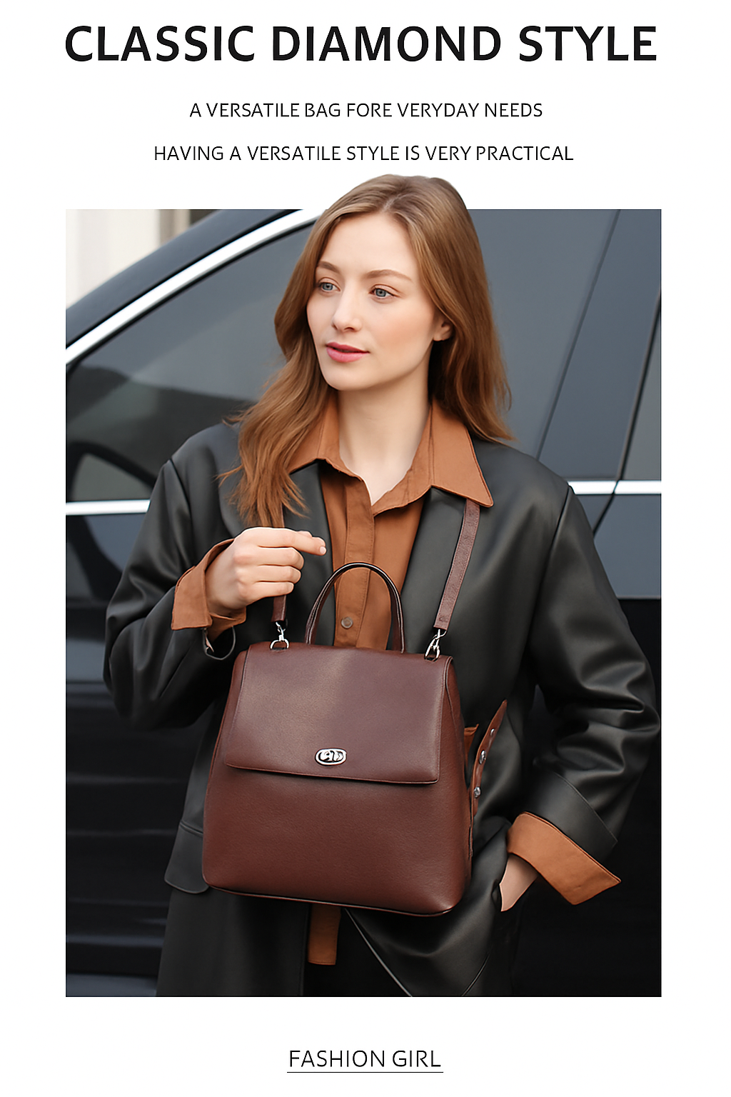 Genuine Leather Backpack Women's Large Capacity Backpack