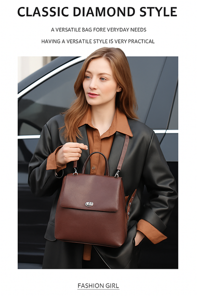 Genuine Leather Backpack Women's Large Capacity Backpack
