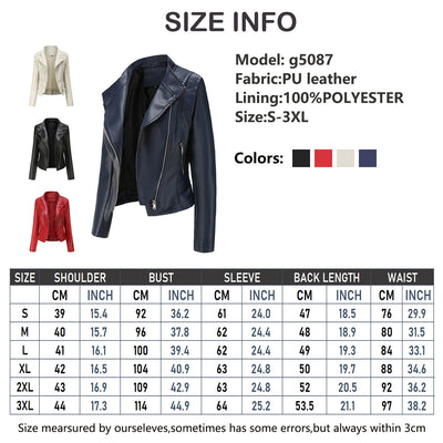 Women Vegan Leather Coat - Slim-fit Leather Jacket for Women - Bagbagsitter