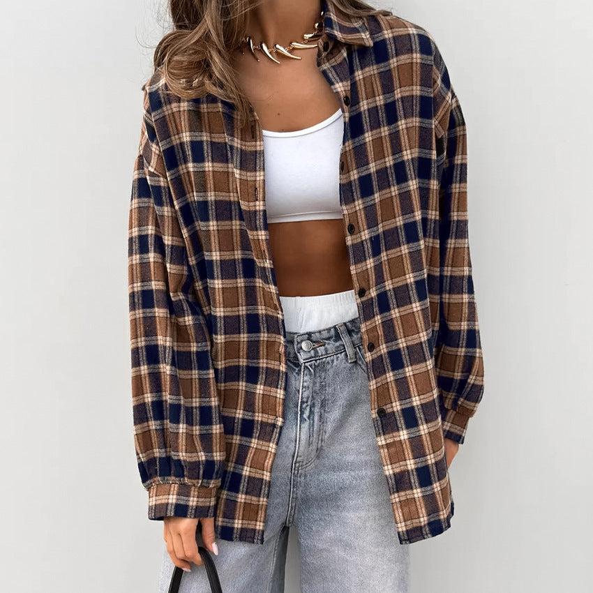 Plaid Shirt Loose Plaid Light Jacket