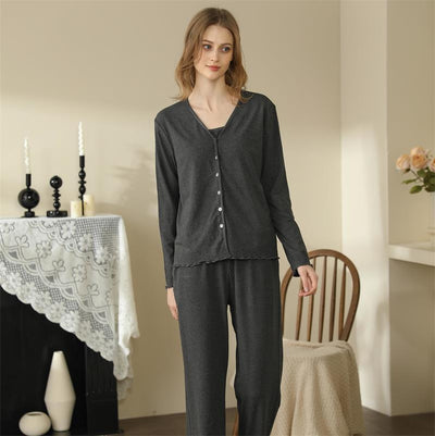 Home Wear  French Style Three-piece Pajamas For Women