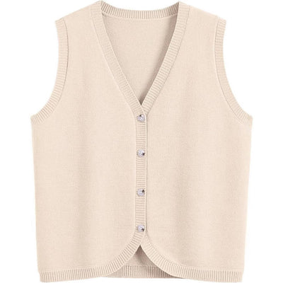 Women's Vest Buckle V-neck Casual Wear