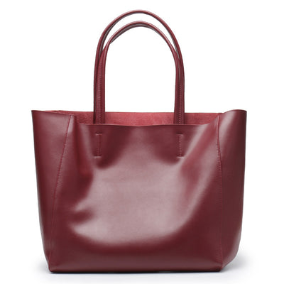 Genuine Leather Large Capacity Shopping Bag Shoulder Bag Tote Bag