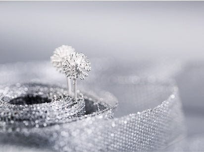 S925 Ear Stud Flower Ear Stud Dandelion Style Ear Stud