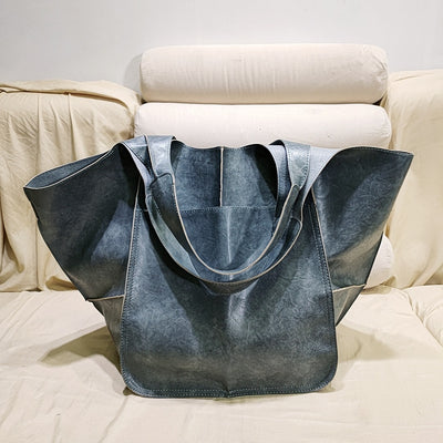 Soft Vegan Leather Large Capacity One-shoulder Tote Bag