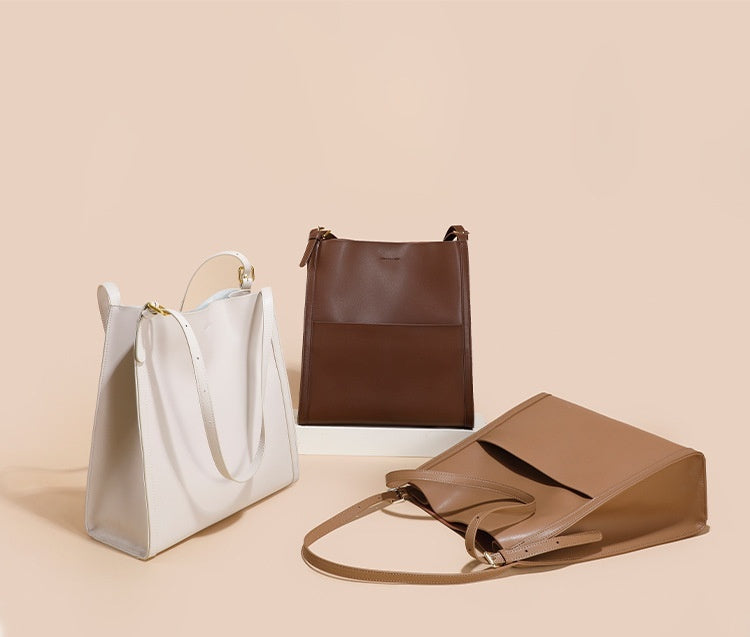 Genuine Leather Shoulder  Bag Large Capacity Tote Bag