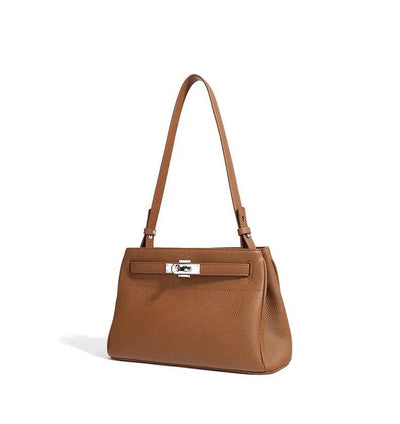 Lock Design Leather Bag - Genuine Leather Shoulder Crossbody Tote Bag Lock Design Leather Bag Genuine Leather Shoulder Bag Crossbody Bag Tote Bag