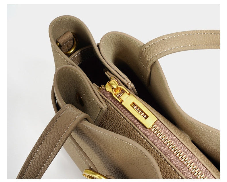 Authentic Leather Tote Bag - Versatile Shoulder and Crossbody Bag Authentic Leather Tote Bag