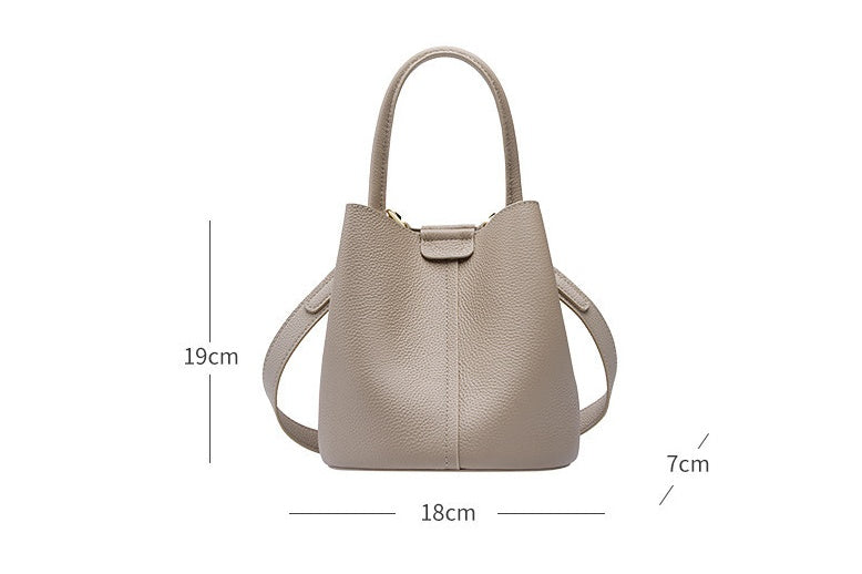 Genuine Leather Crossbody Bucket Bag Tote Bag Shoulder Bag