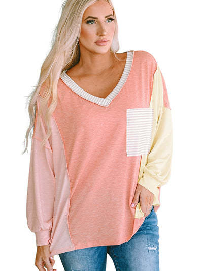 Casual Striped Multicolor Hoodie Women