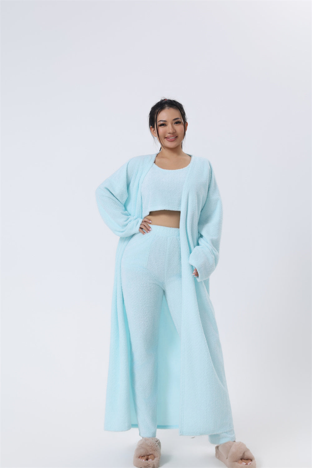 Cozy Pajama Set, 3 Piece Lounge Set For Women