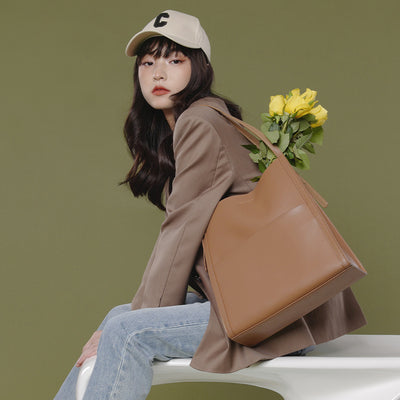 Genuine Leather Shoulder  Bag Large Capacity Tote Bag
